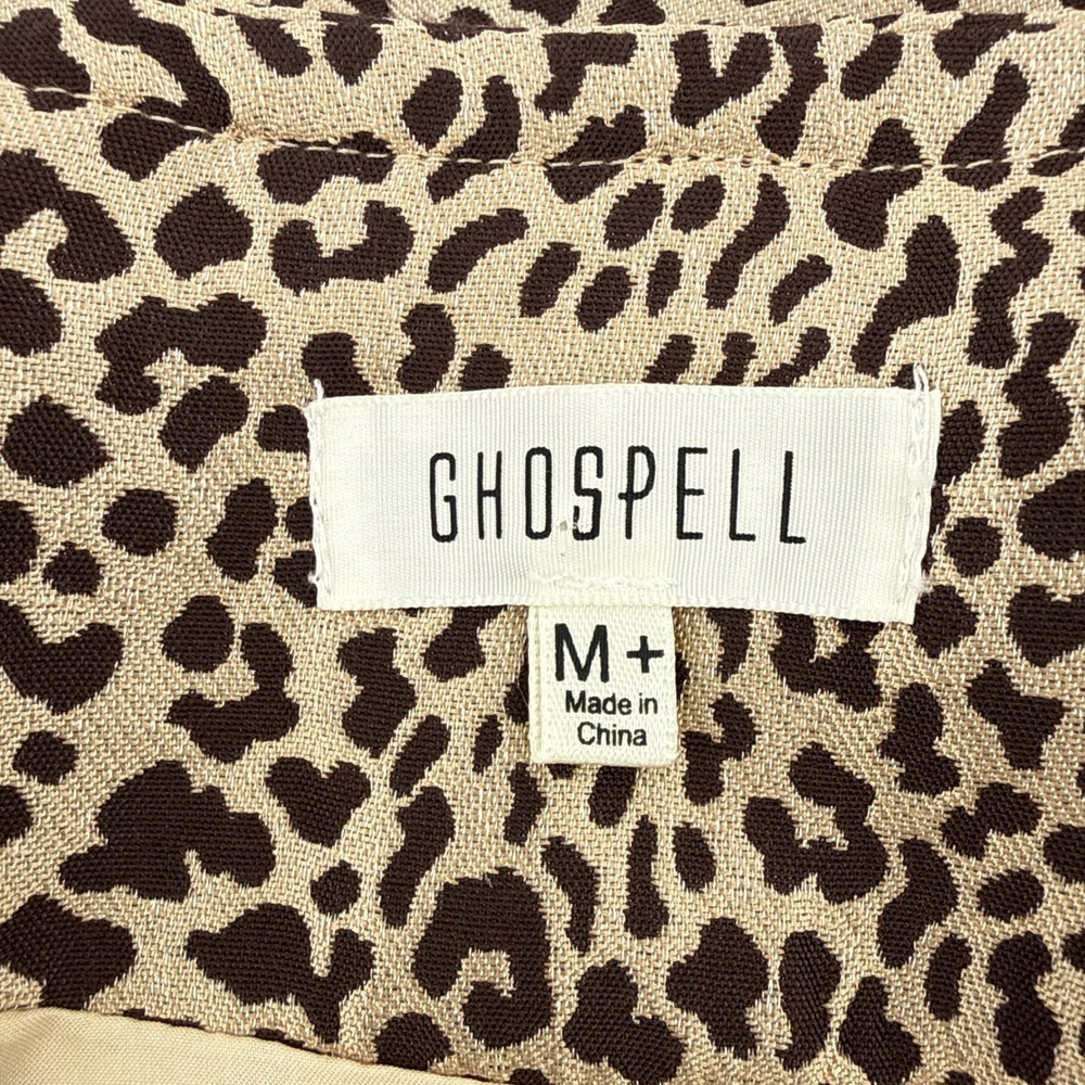 Ghospell Leopard Print Bow Detail Mini Dress M+ US8 Textured Animal Print DRG891 - Picture 9 of 12